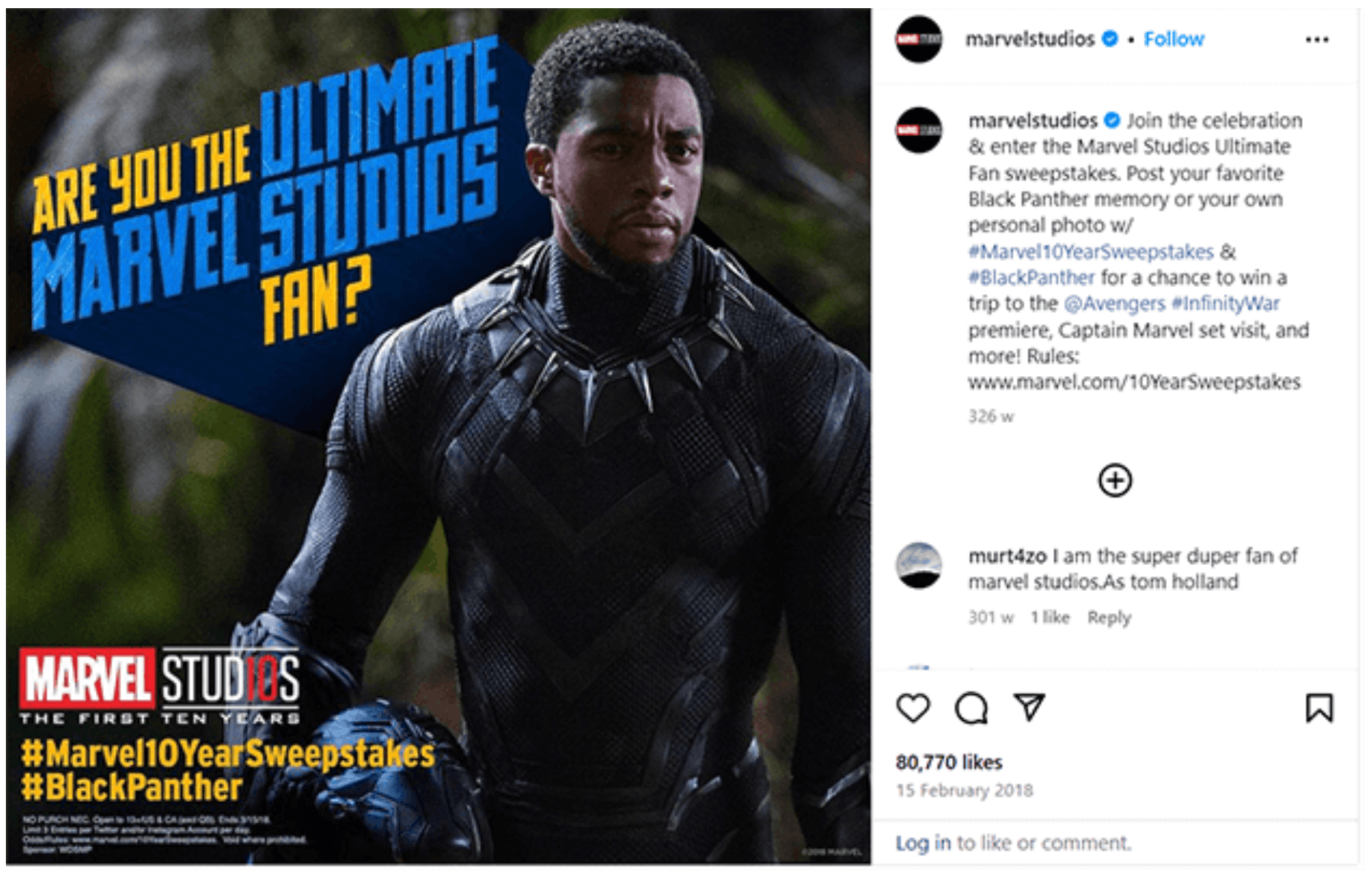 Marval Sweepstakes Black Panther