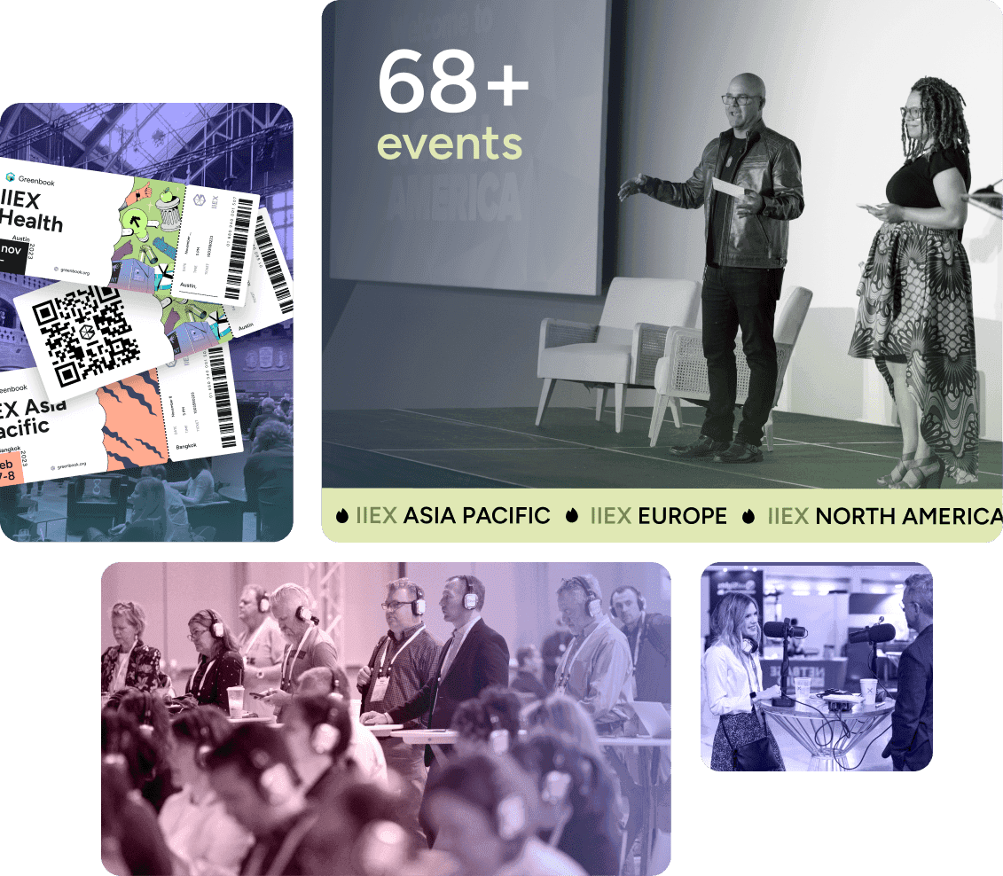 Illustration representing the evolution of the IIEX conference and insights innovation